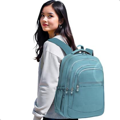 Imagem de Mochila Escolar Bolsa Grande Feminina Com Espaço Para Notebook Dia a Dia Trabalho Faculdade