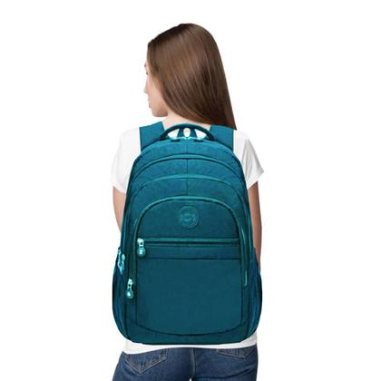 Imagem de Mochila Escolar Bolsa Grande Feminina Com Espaço Para Notebook Dia a Dia Trabalho Faculdade