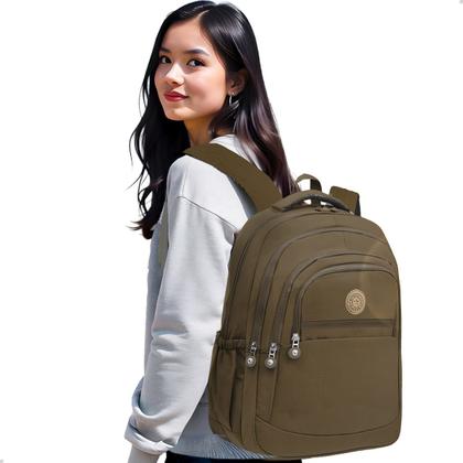 Imagem de Mochila Escolar Bolsa Grande Feminina Com Espaço Para Notebook Dia a Dia Trabalho Faculdade