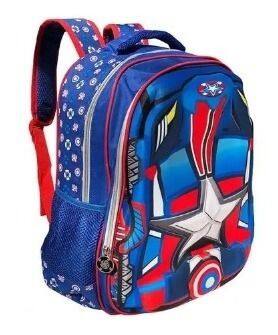 Imagem de Mochila Escolar Capitão América Infantil Grande Alto Relevo