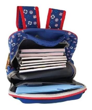 Imagem de Mochila Escolar Capitão América Infantil Grande Alto Relevo