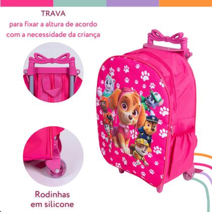 Imagem de Mochila Escolar Carrinho Patrulha Canina Pink Menina