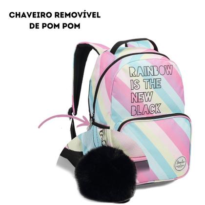Imagem de Mochila Escolar Costa Juvenil Feminina Listrada