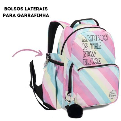 Imagem de Mochila Escolar Costa Juvenil Feminina Listrada