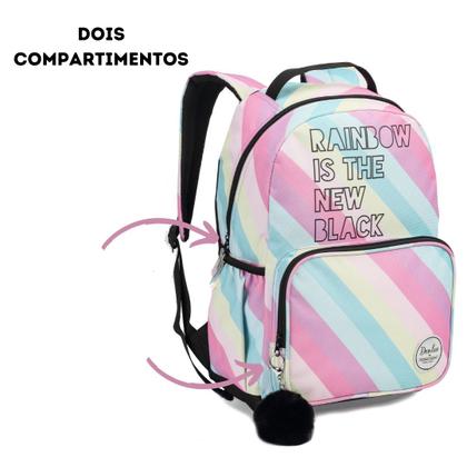 Imagem de Mochila Escolar Costa Juvenil Feminina Listrada
