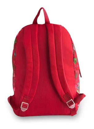 Imagem de Mochila Escolar Costas Juvenil Flamingo Tropical Vermelho