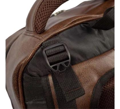 Imagem de Mochila Escolar Couro Impermeável Grande Masculina marrom
