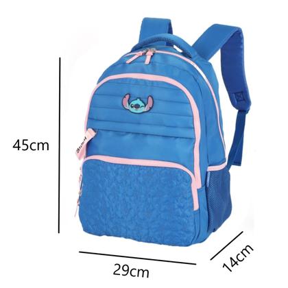 Imagem de Mochila Escolar De Costas Infantil Lilo Stitch Azul Menina