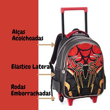 Imagem de Mochila Escolar De Rodinha Homem Aranha Infantil Para Menino Masculino Bolsa Spider Man