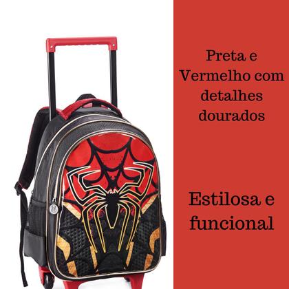 Imagem de Mochila Escolar De Rodinha Homem Aranha Infantil Para Menino Masculino Bolsa Spider Man