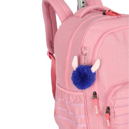 Imagem de Mochila Escolar de Rodinha Stitch Crinkle Salmão - Luxcel