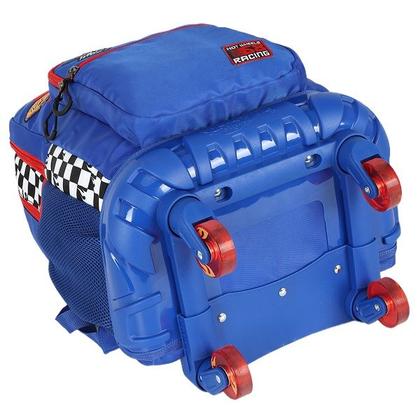Imagem de Mochila Escolar de Rodinhas 360 HOT Wheels Azul Luxcel