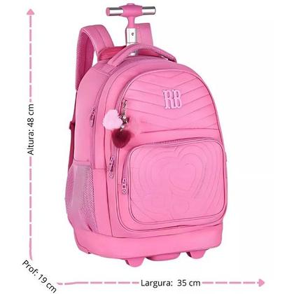 Imagem de Mochila Escolar de Rodinhas Rebecca Bonbon RB24673 Rosa