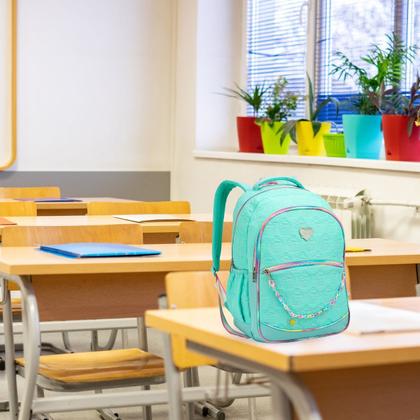 Imagem de Mochila Escolar Feminina Fashion Criança Infantil Grande Ajustável Resistente Passeio Viagem