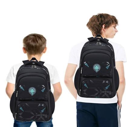 Imagem de Mochila Escolar Grande Masculina Infantil Meninos Espaço Para Notebook Garrafa