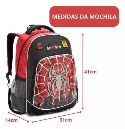 Imagem de Mochila Escolar Homem-Aranha  Denlex  41x31x14 cm