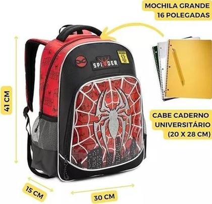 Imagem de Mochila Escolar Homem-Aranha  Denlex  41x31x14 cm