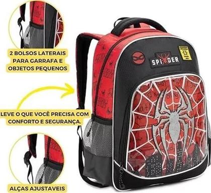 Imagem de Mochila Escolar Homem-Aranha  Denlex  41x31x14 cm