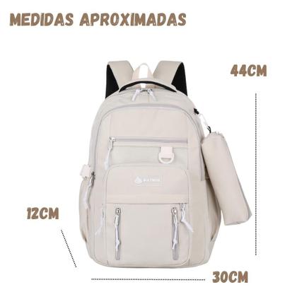 Imagem de Mochila Escolar Impermeável Bolsa Grande Reforçada Notebook