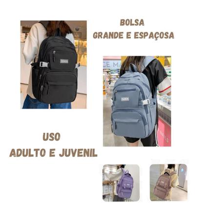 Imagem de Mochila Escolar Impermeável Bolsa Grande Reforçada Notebook