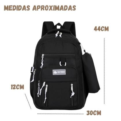 Imagem de Mochila Escolar Impermeável Bolsa Grande Reforçada Notebook