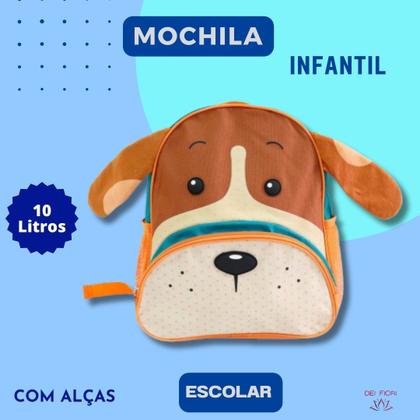 Imagem de Mochila Escolar Infantil Alça Ajustavel Cachorro Acolchoada Leve Resistente Espaçosa Bolsos Laterais