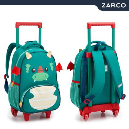 Imagem de Mochila Escolar Infantil Animais Detalhes 3D 13" Com Rodinhas e Alças Seanite