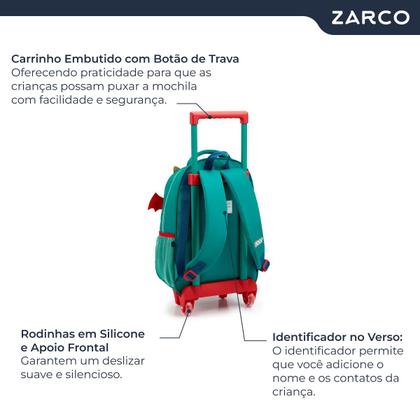 Imagem de Mochila Escolar Infantil Animais Detalhes 3D 13" Com Rodinhas e Alças Seanite