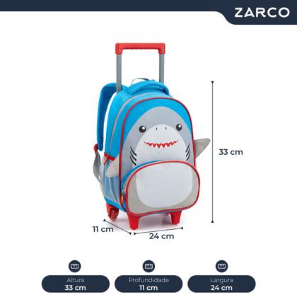 Imagem de Mochila Escolar Infantil Animais Detalhes 3D 13" Com Rodinhas e Alças Seanite