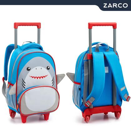 Imagem de Mochila Escolar Infantil Animais Detalhes 3D 13" Com Rodinhas e Alças Seanite