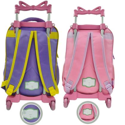 Imagem de Mochila Escolar Infantil Com Rodinha Para Menina Grande