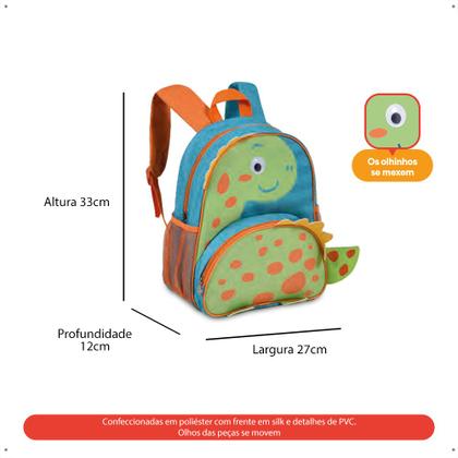 Imagem de Mochila Escolar Infantil Costas Alça Ajustável Dino Creche Passeio Espaçosa Divertida Grande Estilosa Animais