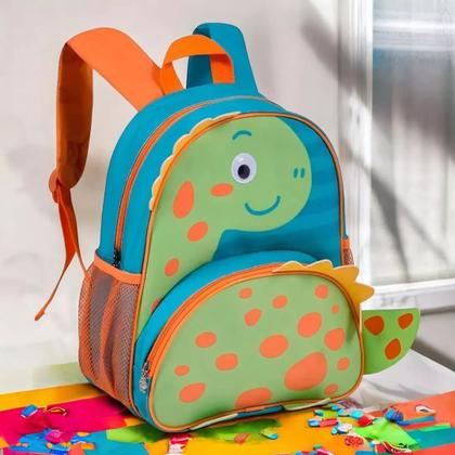 Imagem de Mochila Escolar Infantil Costas Alça Ajustável Dino Creche Passeio Espaçosa Divertida Grande Estilosa Animais
