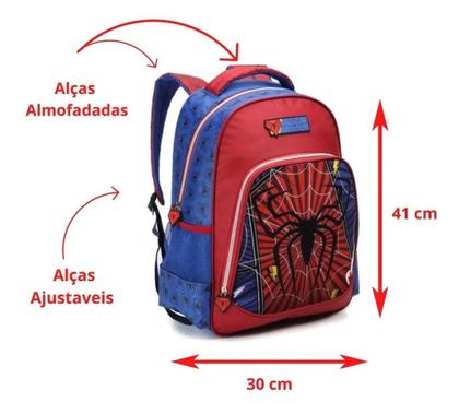 Imagem de Mochila Escolar Infantil De Costa Menino Spider Dark Aranha