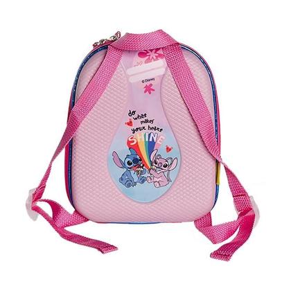 Imagem de Mochila Escolar Infantil De Costas Stitch E Angel Rosa