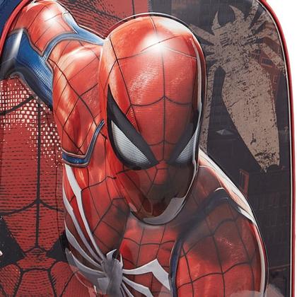 Imagem de Mochila Escolar Infantil de Rodinhas Homem Aranha Spider Man Marvel Original Vermelho e Azul