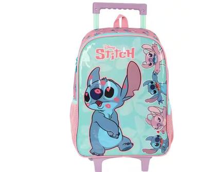 Imagem de Mochila Escolar Infantil de Rodinhas Stitch IC41532SC Luxcel - Verde Vibrante