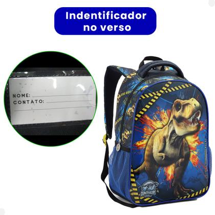 Imagem de Mochila Escolar Infantil Dinossauro Seanite Menino Cor Azul