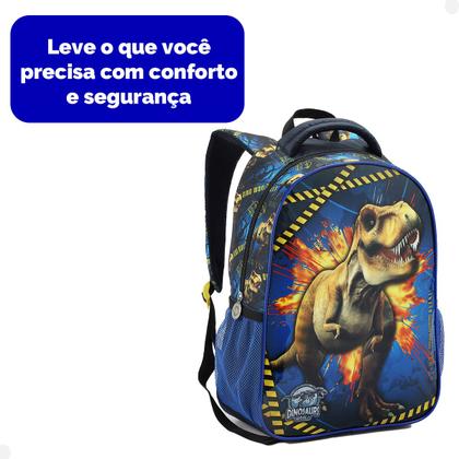 Imagem de Mochila Escolar Infantil Dinossauro Seanite Menino Cor Azul