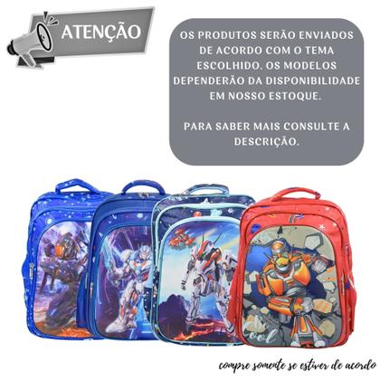 Imagem de Mochila Escolar Infantil Gamer/Robo de Rodinhas Menina Bolsa Resistente Impermeável