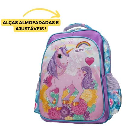 Imagem de Mochila Escolar Infantil Happy Pony Meninas Yins