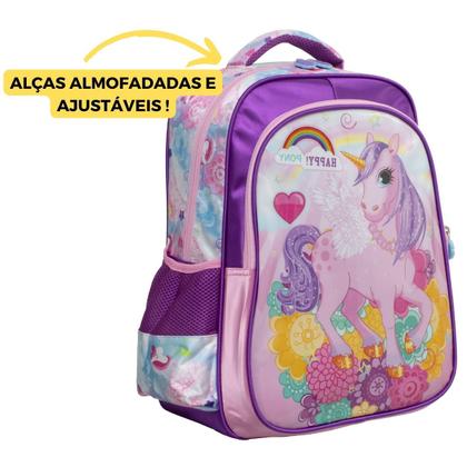 Imagem de Mochila Escolar Infantil Happy Pony Meninas Yins