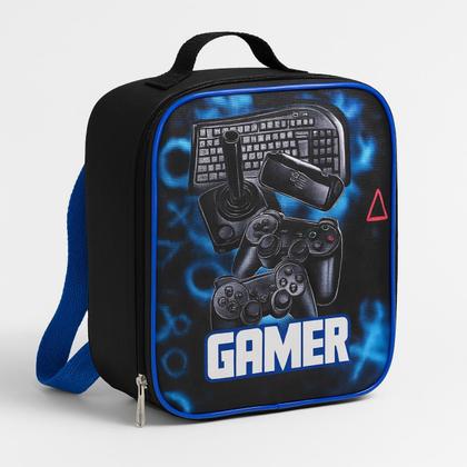 Imagem de Mochila Escolar Infantil Masculina Rodinha + Estojo + Lancheira Gamer