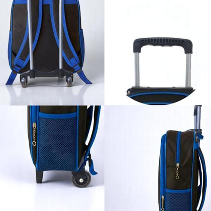 Imagem de Mochila Escolar Infantil Menino Juvenil Rodinha Masculina Criança Grande Reforçada 