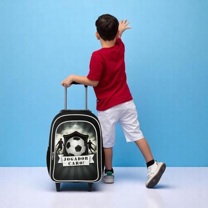 Imagem de Mochila Escolar Infantil Rodinha Masculina Menino Futebol