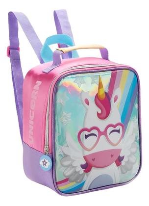 Imagem de Mochila Escolar Infantil Rodinhas Unicórnio Cor Rosa