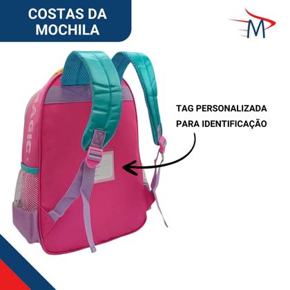 Imagem de Mochila Escolar Infantil Unicórnio e Mochila Passeio Pelucia