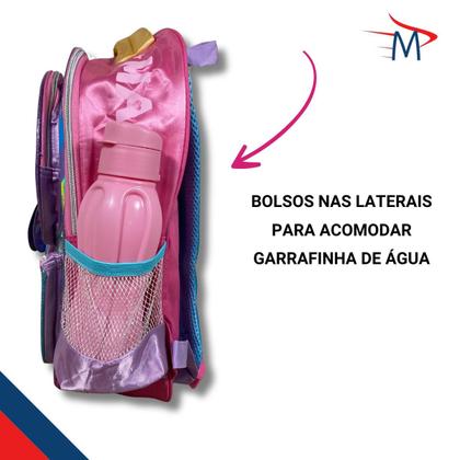Imagem de Mochila Escolar Infantil Unicórnio e Mochila Passeio Pelucia