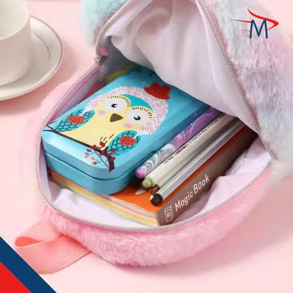 Imagem de Mochila Escolar Infantil Unicórnio e Mochila Passeio Pelucia