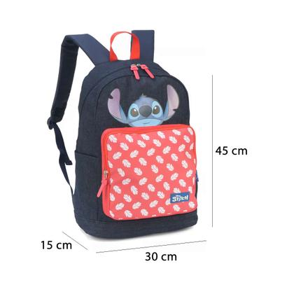 Imagem de Mochila Escolar Jeans Meninas Stich Up4you Bolso Frontal